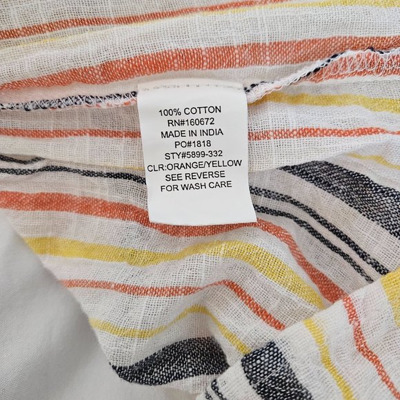 Spiaggia Dolce White Striped Fit & Flare Dress Size L - Picture 12 of 14